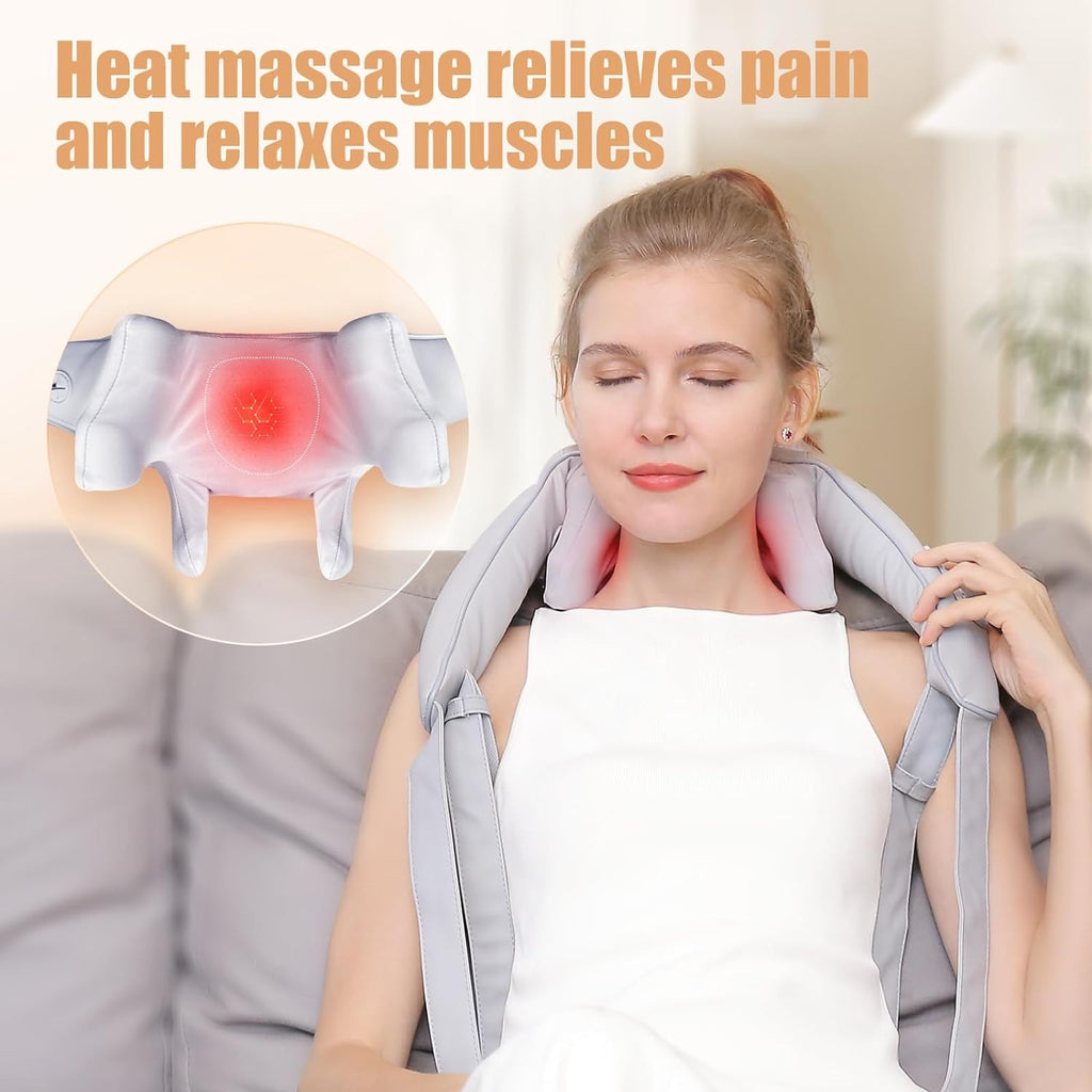 🔥 Masajeador Inteligente Recargable para Cuello y Hombros con Calor 🔥